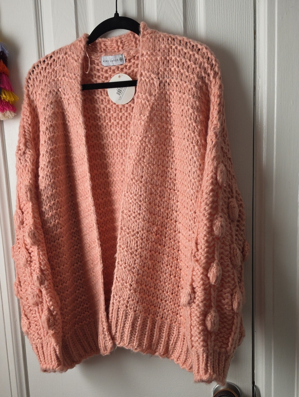 NWT Cozy Pink Chunky Knit Cardigan Sweater Ultra Feminine Oversized- KIKI LARUE